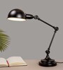 Maurice Black Study Lamp With Metal Base