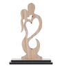 Heart Couple Kissing Engineered Wood Brown Showpiece With Stand