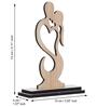 Heart Couple Kissing Engineered Wood Brown Showpiece With Stand