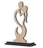 Heart Couple Kissing Engineered Wood Brown Showpiece With Stand