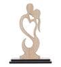 Heart Couple Kissing Engineered Wood Brown Showpiece With Stand