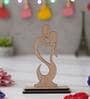 Heart Couple Kissing Engineered Wood Brown Showpiece With Stand