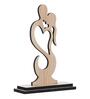 Heart Couple Kissing Engineered Wood Brown Showpiece With Stand