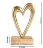 Heart Gold Wood & Aluminium Showpiece