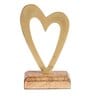 Heart Gold Wood & Aluminium Showpiece