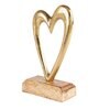 Heart Gold Wood & Aluminium Showpiece