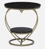 Heart Metal End Table In Black & Gold Finish