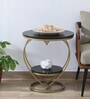 Heart Metal End Table In Black & Gold Finish