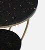 Heart Metal End Table In Black & Gold Finish