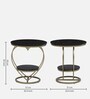Heart Metal End Table In Black & Gold Finish