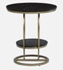 Heart Metal End Table In Black & Gold Finish