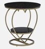 Heart Metal End Table In Black & Gold Finish