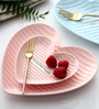 Heart Shape Pink 7.5 Inch Ceramic Side Plate
