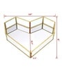 Heart Shaped Golden Metal & Glass Vanity Tray Make Up Organiser