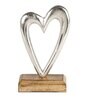 Heart Silver Wood & Aluminium Showpiece