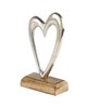 Heart Silver Wood & Aluminium Showpiece