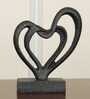 Heart Within Heart Black Resin Artifact