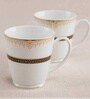 Hearth Collection Gold & White Porcelain (Set of 2) Coffee Mugs