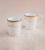 Hearth Collection Gold & White Porcelain (Set of 6) Coffee Mugs