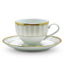 Hearth Collection Gold & White Porcelain 12 Pcs Tea Cup & Sacer Set