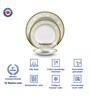 Hearth Collection Gold & White Porcelain 18 Pcs Dinner Set