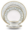 Hearth Collection Gold & White Porcelain 21 Pcs Dinner Set