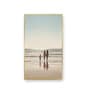 Heartwarming Family Beach Walk Series Set of 4 Canvas Wall Painting Gold Frame