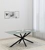 Heather 6 Seater Dinning Table In Green & Black Color Finish