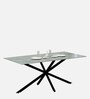 Heather 6 Seater Dinning Table In Green & Black Color Finish