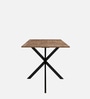 Heather 6 Seater Dinning Table In Knottywood & Black Color Finish