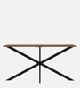 Heather 6 Seater Dinning Table In Knottywood & Black Color Finish
