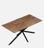 Heather 6 Seater Dinning Table In Knottywood & Black Color Finish