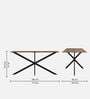 Heather 6 Seater Dinning Table In Knottywood & Black Color Finish
