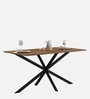 Heather 6 Seater Dinning Table In Knottywood & Black Color Finish