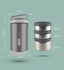 Heatpro Grey Stainless Steel Lunch Box