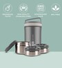 Heatpro Grey Stainless Steel Lunch Box