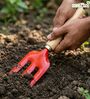 Red Heavy Artisan Hand Fork with Natural Wood