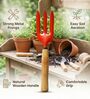 Red Heavy Artisan Hand Fork with Natural Wood