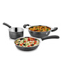 Heavy Black Stainless Steel 3-Piece Cookware Set