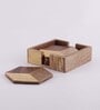 Heaxagonal Brown MDF (Set of 5) Table Coaster with Stand