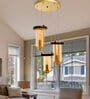 Vivian Hector Gold Glass and Metal Cluster Hanging Light