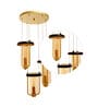 Vivian Hector Gold Glass and Metal Cluster Hanging Light