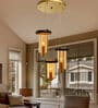 Vivian Hector Gold Glass and Metal Cluster Hanging Light