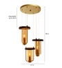 Vivian Hector Gold Glass and Metal Cluster Hanging Light