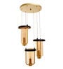 Vivian Hector Gold Glass and Metal Cluster Hanging Light