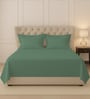 Hedge Green Solid 400 TC Cotton King Sized Bedsheet with 2 Pillow Covers