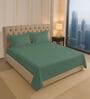 Hedge Green Solid 400 TC Cotton King Sized Bedsheet with 2 Pillow Covers