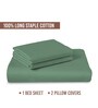 Hedge Green Solid 400 TC Cotton King Sized Bedsheet with 2 Pillow Covers
