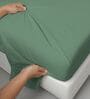 Hedge Green Solid 400 TC Cotton Single Sized Bedsheet with 1 Pillow Cover