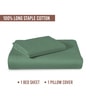 Hedge Green Solid 400 TC Cotton Single Sized Bedsheet with 1 Pillow Cover